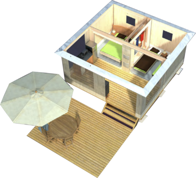Fully equipped tent - 2 bedrooms