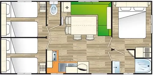 Mietunterkunft - Mobilheim 3 Schlafzimmer - image n°5 - Camping Clair Matin