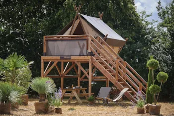 Mietunterkunft - Holzzelt Auf Stelzen - Camping Clair Matin