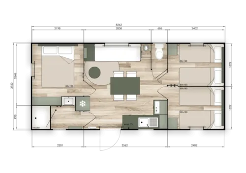 Location - Mobilhome 6 Places Premium - image n°6 - Camping Clair Matin