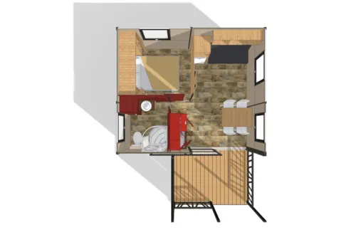 Accommodation - Chalet Némo 20M² + Covered Terrace 8M² - image n°5 - Idéal Camping
