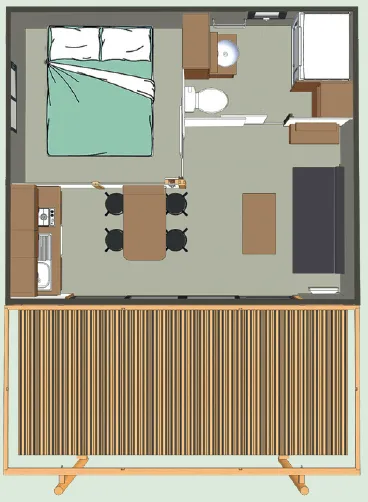 Accommodation - Victoria Chalet, 20 M² + 12 M² Covered Terrace - image n°7 - Idéal Camping