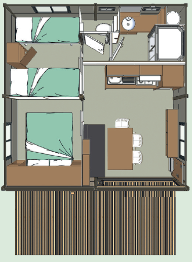 Moréa Chalet: 25 m² + 12 m² covered terrace