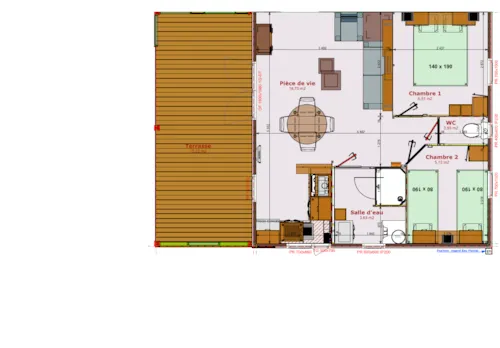 Huuraccommodatie(s) - Chalet Premium Familie 2 Kamers - image n°4 - Camping le Vercors