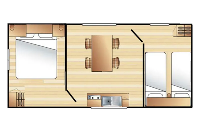 Mobil Home Casot - 2 Chambres - Sans Sanitaires