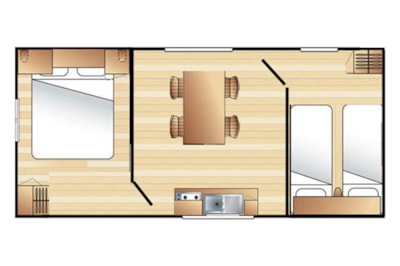 Mobile-home CASOT - 2 bedrooms - without toilet blocks
