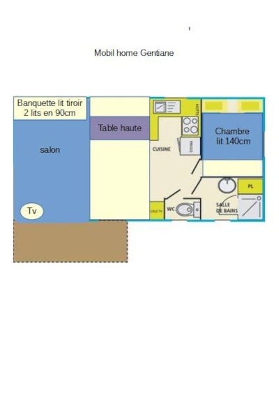 Mobile-home GENTIANE - 1 bedroom - with a hot tub
