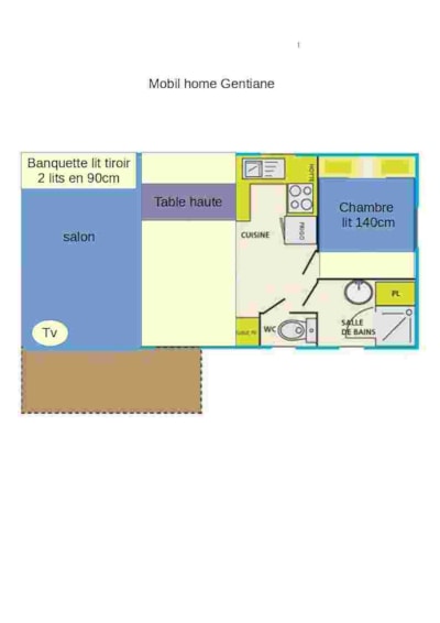 Mobile home GENTIANE - 1 bedroom no hot tub -