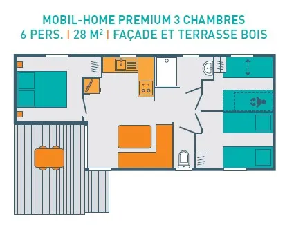 Mobil-Home Bois Premium 3 Chambres