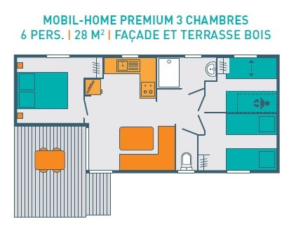 Mobil Home Bois Premium 3 Chambres