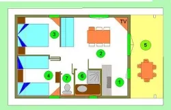 Location - Chalet Grand Confort 45M² - 2 Chambres - image n°2 - Camping la Cascade