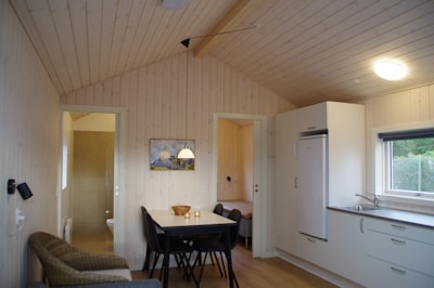 Cabin Model 4 ny 'hyggelig' 3-roomscabin (36 m2, w. shower+wc, 2 bedroom)