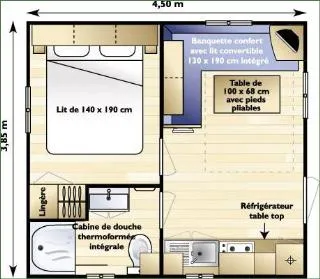 Location - Chalet 2 Personnes À La Nuitée - image n°2 - Camping La Piscine