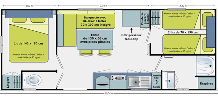 Mobil Home Confort Compact - 2 Chambres