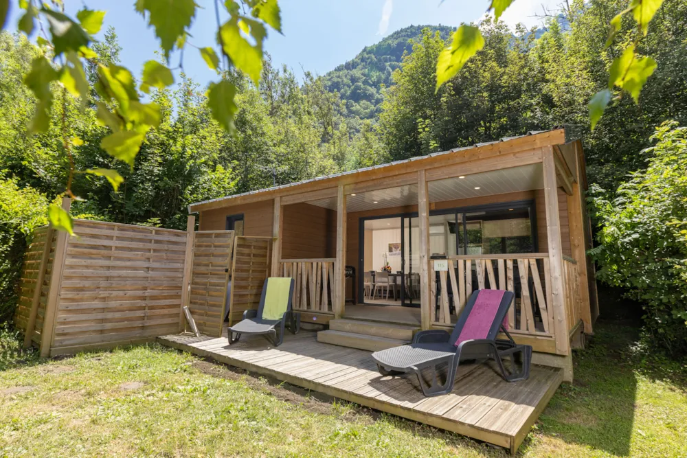 Location - Chalet Prestige Spa - 2 Chambres - Camping Le Château de Rochetaillée
