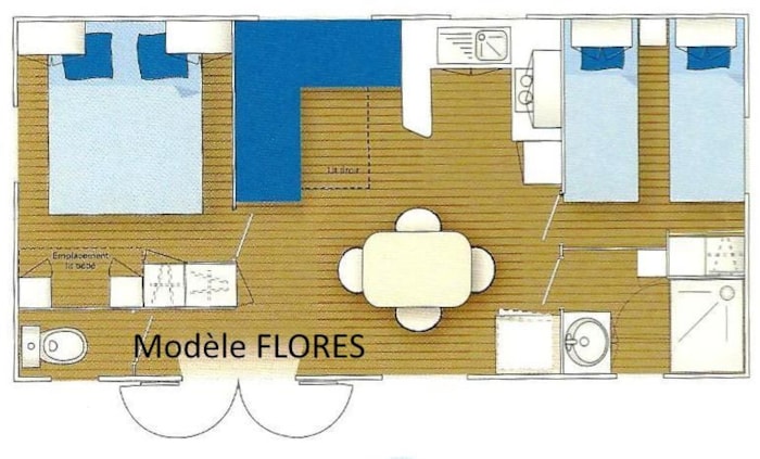 Mobil-Home “Flores” Climatisé Avec Salle De Bain Et Cuisine
