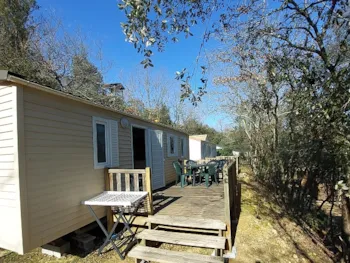 Location - Mobil-Home “Sun Roller” Climatisé Avec Salle De Bain Et Cuisine - Camping  Domaine des Bords de Cèze
