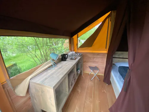 Huuraccommodatie(s) - Tent Baroudeur 2 : Hut Op Palen - image n°4 - Camping L'Arc-en-Ciel