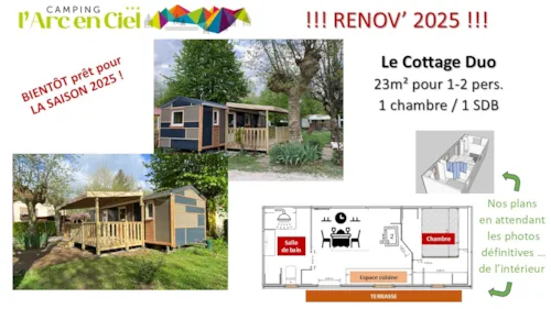 Huuraccommodatie(s) - Cottage Duo - 49 - Clim - image n°7 - Camping L'Arc-en-Ciel