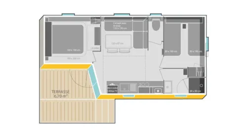 Mietunterkunft - Mobilhome - image n°5 - Camping Caravaneige Les 4 Saisons