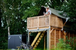 Accommodation - Lodge Hiker  On Stilts (2 Floors 12.5M2) - 1 Bedroom  + Kitchen - Camping LE PETIT CANADA      (Les Bouillouses)