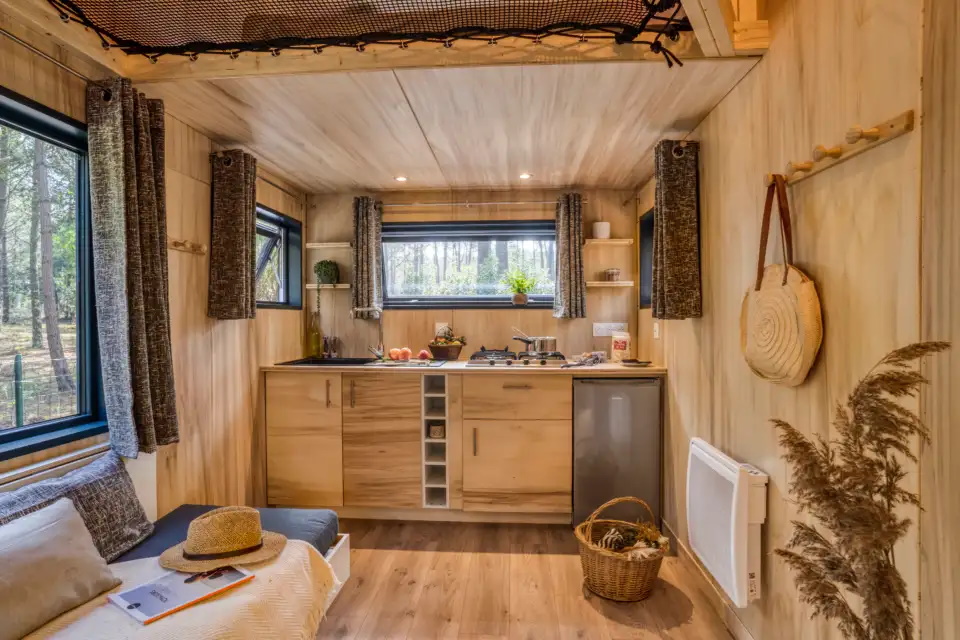 Accommodation - Tiny House Mezzanine 2 Bedrooms - Slow Village Périgord