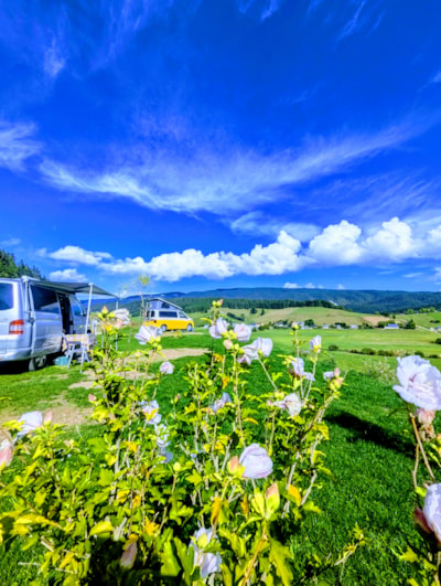 Campervan/motorhome pitch with electrical hookup (closed campsite - no access to showers and toilet)