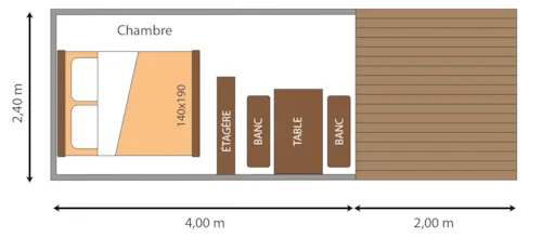 Location - Tente 2 Places Bois Et Toile (2 Lits 90 Draps Obligatoires), Coin Cuisine, Électricité, Sans Sanitaires. - image n°7 - Camping Pré Rolland
