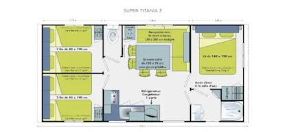 Mobilhome Titania Confort 29.7M² / 3 Habitaciones - Terraza
