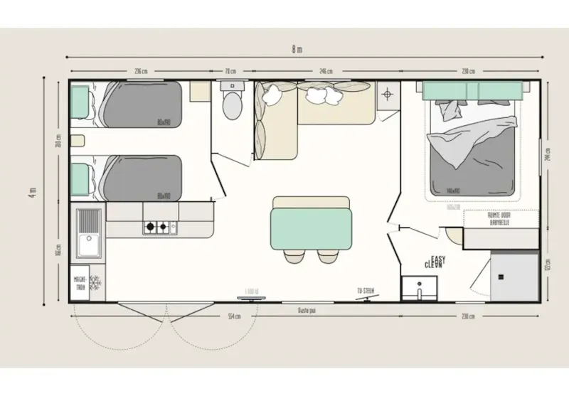 Mobil-Home Riviera Confort 27.5M² / 2 Chambres - Terrasse