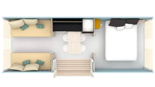 Accommodation - Cocosweet Nature 2 Bedrooms - 16M² (Without Toilet Blocks) - image n°3 - Camping la Bissera