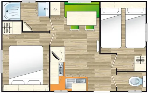 Huuraccommodatie(s) - Stacaravan ** 2 Slaapkamers - 24M² - image n°4 - Camping la Bissera
