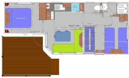 Huuraccommodatie(s) - Mobilhome Confort 3 Chambres 36M² Terasse Xl - Camping la Bissera