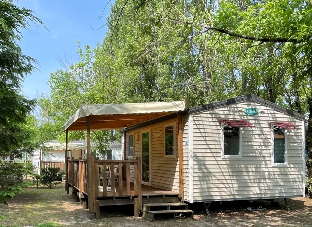 Location - Mobil Home Confort Surfeur - 20M² - 2 Chambres - Terrasse Couverte - Tv - - Camping Ushuaïa Villages La Maïade