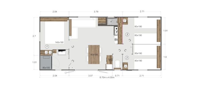 Nouveauté 2025 ! Mobil Home Premium+ 6/8 Pers. 35 M² - Climatisation - 3 Chambres - Belle Terrasse