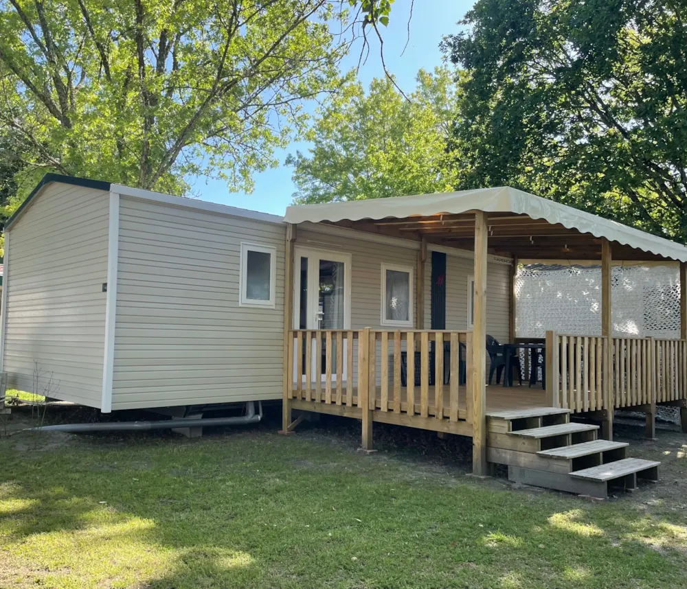 Location - Mobil Home Premium - 32M² - Climatisation - 2 Chambres - Terrasse Couverte - - Camping la Maïade *** - Ushuaïa Villages