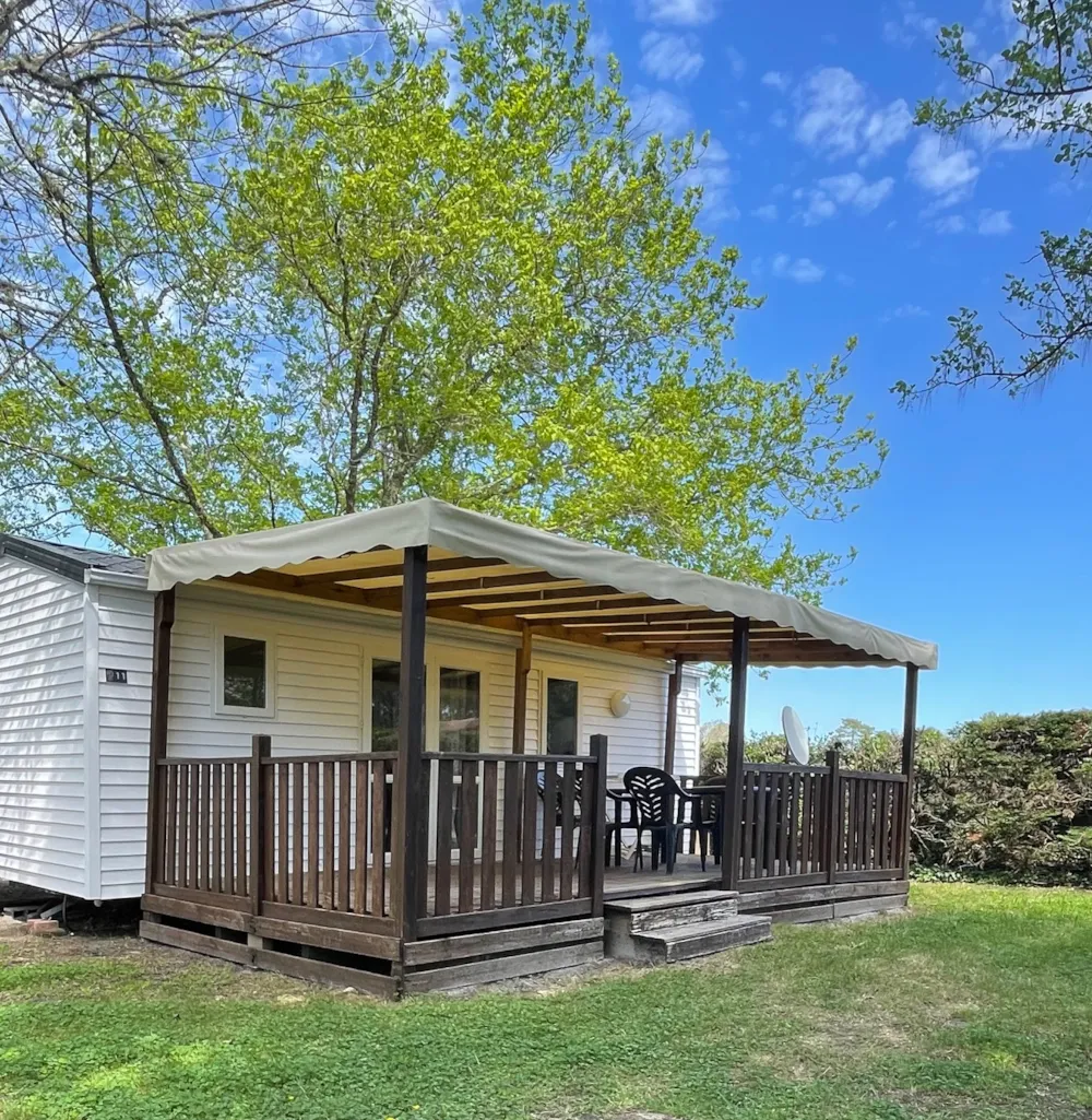 Location - Mobil Home Eco Nature - 25M² - 2 Chambres - Belle Terrasse - - Camping la Maïade *** - Ushuaïa Villages