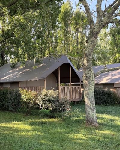 LODGE TENT with bathroom, restrooms, kitchen, and a view of nature