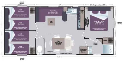 Location - Mobil-Home Super Cordélia - image n°5 - Camping Belvédère de l'Obiou
