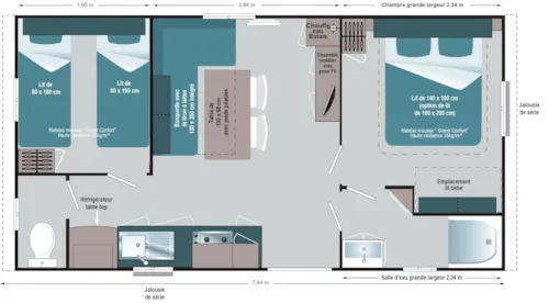 Location - Mobil-Home Super Mercure - image n°5 - Camping Belvédère de l'Obiou