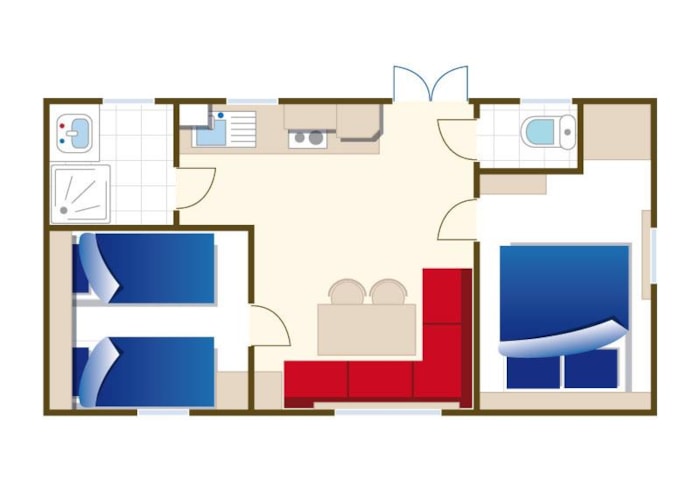 Mobil-Home Basic+ 28M² , 2 Chambres, Terrasse