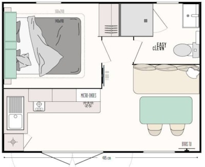 New!! Mobile home DUO RIVEIRA , 18m², 1 bedroom — 2