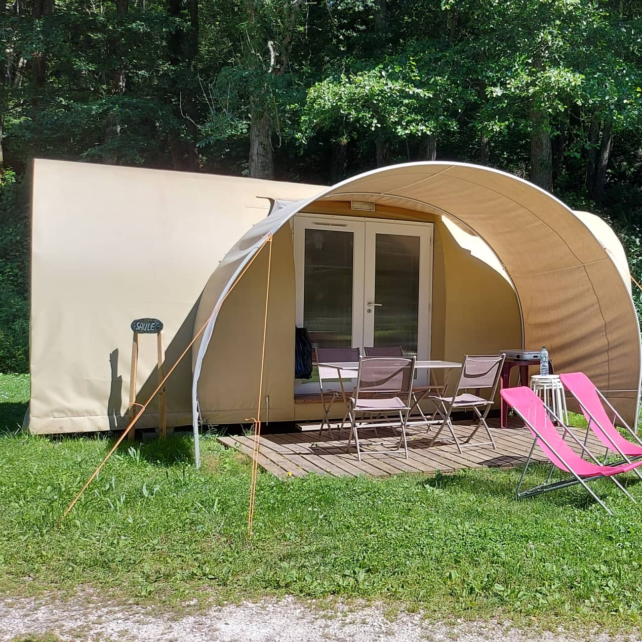 Mietunterkunft - Coco Sweet 16M² - 2 Schlafzimmer (Ohne Sanitäranlagen) + Halbüberdachte Terrasse 6M² - Flower Camping Ser Sirant