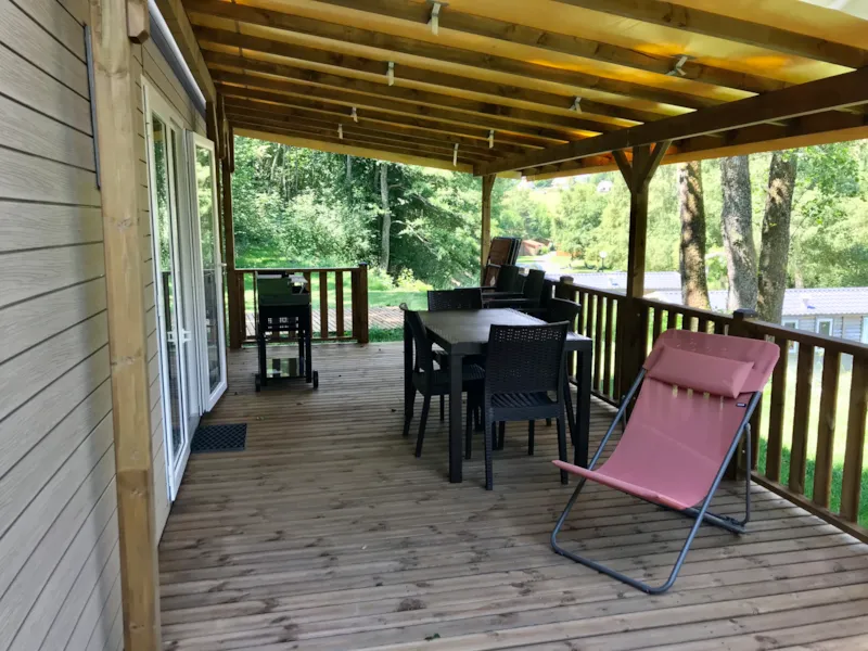 Mobile Home Premium 38.60M²  -3 Chambres - 2 Sdb + 2Wc + Terrasse Semi-Couverte + Clim +Lv