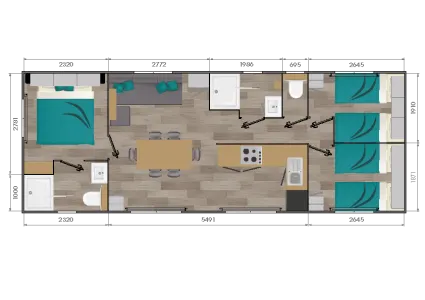 Mobil-Home Minirala (Gamme Supérieure) - Samedi/Samedi -