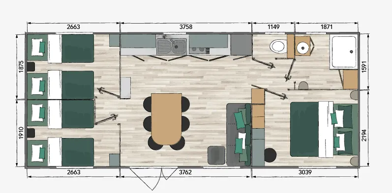 Mobil-Home Cunifera (Gamme Supérieure) - Dimanche/Dimanche -