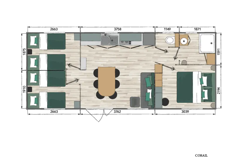 Mobil-Home Cunifera (Gamme Supérieure) - Samedi/Samedi -