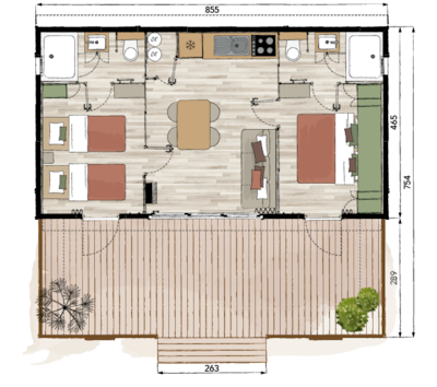 Chalet Cimarolu avec jacuzzi et vue mer (Gamme Exclusive) - S -