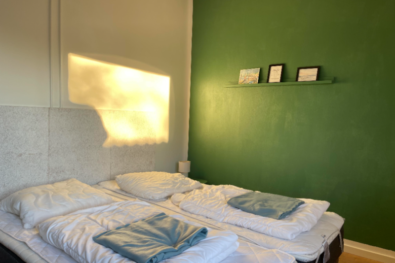 Room with shared bathroom