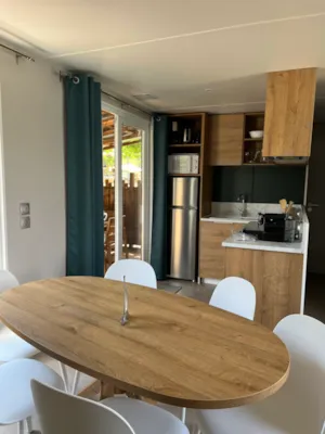 Locatif - Mobilheim Côté Jardin Grand confort in Seenähe, privat, 3 Schlafzimmer, 2 Badezimmer - Camping D'Herbelon